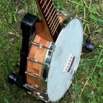 Banjo #012 Cherry - Purpleheart - Black Locust - Brass Tone Ring banjo 012 right to front pot